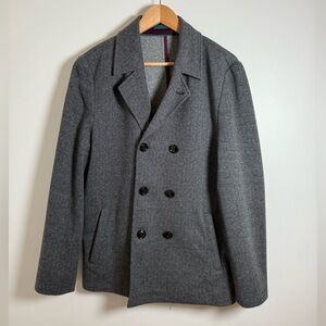 Men's Ted Baker Herringbone Tweed Double-Breasted Peacoat